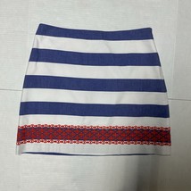 Vineyard Vines Women’s Navy/White Cotton Skirt Side Zip Embroidered &amp; Li... - $375.53 MXN