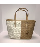 NWT Michael Kors Large Jet Set Camel Multicolor Top Zip Tote - $188.09