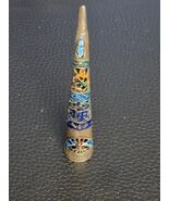 Antique Pierced Silver and Enamel Chinese Finger Nail Guard Qing Dynasty - $99.00