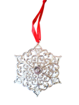 Lenox Sparkle and Scroll Silver Christmas Holiday Ornament -New- Snowflake Clear - £17.23 GBP