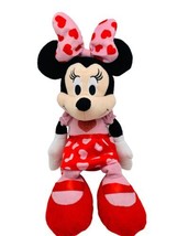 Disney Minnie Mouse Pink  And Red Hearts 18 Inch Plush Stuffed Animal Gift Idea - £8.79 GBP