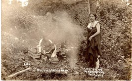 1908 Wisconsin Indian Woman at Camp  A. J. Kingsbury real photo post card Antigo - £97.56 GBP