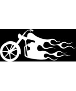 Flaming Motorcycle Vinyl Car Truck Window Decal Bumper Sticker US Seller - $9.36 CAD+