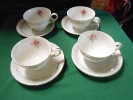 Beautiful Royal Swirl Fine China ...Set Of 4 Cups &amp; Saucers - £21.33 GBP