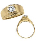 1 Carat G-H Diamond Designer Solitaire Mens Man Wedding Ring 14K Yellow ... - $1,796.89