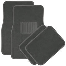 Car Floor Mats for Auto 4pc Carpet Semi Custom Fit Heavy Duty w/Heel Pad Grey A+ - £15.66 GBP