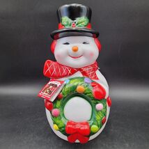 New NWT Mr. Christmas Decorative 12in Plastic Blow Mold Snowman Light-Up... - $39.59
