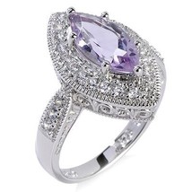 Absolute 1.74ct Elegante Amethyst &amp; Marquise Ring 7 - £32.52 GBP