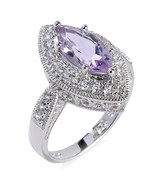 Absolute 1.74ct Elegante Amethyst &amp; Marquise Ring 7 - £32.30 GBP