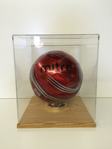 Soccer ball display case acrylic solid hardwood oak base FIFA - £42.71 GBP