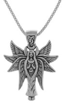 Jewelry Trends Sterling Silver Celtic Angel Fairy with Wings Pendant Necklace 18 - £41.68 GBP