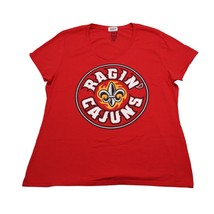 UL Ragin Cajuns Shirt Womens L Red White Football Workout Gym Team NCAA Tee - £14.70 GBP