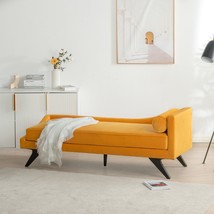 Right Square Arm Reclining Chaise Lounge Orange - £311.37 GBP