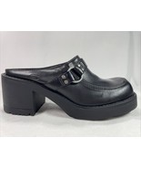 Skechers Platform Chunky Heel Clogs Mules Size 8M Black Leather - €29,90 EUR