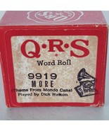 Player Piano Roll QRS 9919 MORE Mondo Cane Theme Dick Watson Music Word ... - $18.80