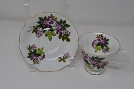 Royal Albert Bone China Tea Cup &amp; Saucer Purple Violets - £25.42 GBP