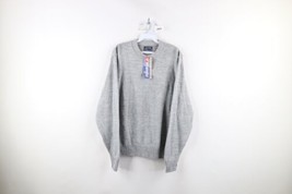 NOS Vtg 70s Wrangler Mens Medium Blank Knit Crewneck Sweater Heather Gray USA - £79.09 GBP