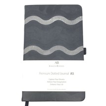 A5 Dot Journal Black Silver Wave Hard Cover 240 Page Notebook - £9.15 GBP