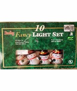 Mini Blow Mold Plastic Snowman Christmas String Lights Indoor Set of 10 - $216.08 MXN