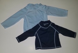 2 Baby Boys Water Nylon Shirt Lot Long-Sleeved Blue 0-3-6 Months Small M... - $12.58