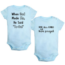 When God Made Me He Said Ta-Da Funny Romper Baby Bodysuits Infant Jumpsuit 2PCS - £15.74 GBP