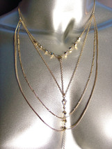 CHIC Urban Anthropologie Multi Strands Gold Chains Layered Drop Necklace - £13.65 GBP