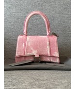 Balenciaga $2800 Hourglass Small Bag In Pink Denim, New.! - £1,006.06 GBP