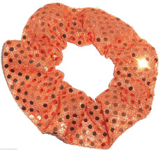 Orange Sequin Dots Hair Scrunchie Scrunchies by Sherry Confetti Dot - £5.47 GBP