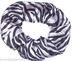 Zebra Black White Simply Silky Hair Scrunchie Scrunchies by Sherry  - £5.52 GBP