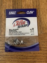 Eagle Claw #SLBBIN-O  Ball Bearing Swivel 20 Lb Size 0-1pk of 5pcs-NEW-SHIP24HRS - £11.63 GBP