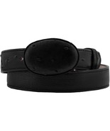 Kids Western Dress Belt Black Overlay Ostrich Pattern Leather Casual Siz... - $364.18 MXN