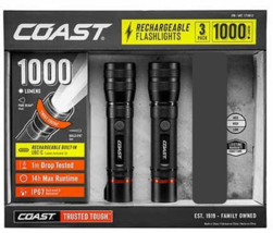 Coast CF1000R 1000L LED Rechargeable Flashlight, 2-Pack COSTCO#1718612 (NO BOX) - £25.32 GBP