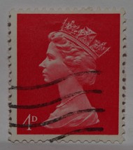 Vintage Stamps British Great Britain Uk England 4 Four D Elizabeth Stamp X1 B5 - £1.36 GBP