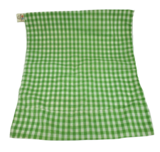 Vintage 1979 Fisher Price Green &amp; White Plaid Tablecloth From Kitchen Set 919 - $19.00