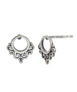 925 Sterling Silver Balinese Filigree Circle Stud Earrings - £29.67 GBP