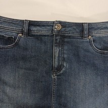 INC International Concepts Women's 12 Blue Cotton Blend Frayed Trim Denim Skirt image 9