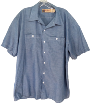 Big Mac Workwear Button Down Up Shirt Mens Size XL Pockets Blue - $19.75