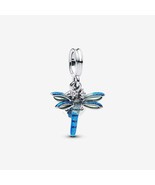  925 Sterling silver Dragonfly Double Dangle Charm 793745C01 - $18.60