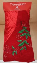 Christmas Tree Skirt 48&quot; Diameter Trimmerry Holly Berry ShopKo 89G - £38.62 GBP
