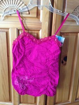 roxy girl camisole fuchsia beaded top size large - £15.79 GBP
