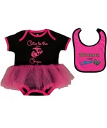 USMC Licensed Baby Girls &#39;Cutie to the Corps&#39; Tutu Bodysuit &amp; Bib Set - £34.74 GBP