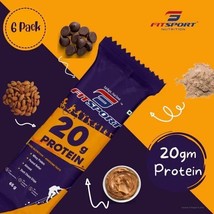 Protein Bar,No Added Sugar, No Preservatives, Gluten Free, 20g Protein,Pack of 6 - £17.19 GBP
