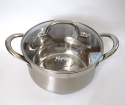 Parini Cookware 4 Quart Stainless Dutch Oven w/ Tempered Glass Lid NIB - $561.23 MXN