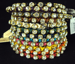 Rhinestone Bracelets ~12 Single Strand, Handcrafted Colors for You NEW Free Ship - £30.60 GBP