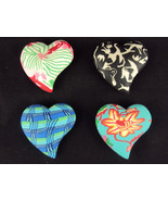 Heart Charms Comforting Clay Handcrafted Pocket Choice of 4 Styles/Patte... - $7.95