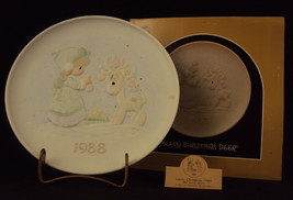 &quot;Merry Christmas Deer&quot; Precious Moments PLATE, #520284, Butterfly Mark, ... - $48.95