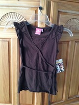 roxy girl brown tunic top with tied on side size medium  - £16.02 GBP