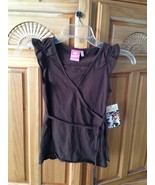 roxy girl brown tunic top with tied on side size medium  - £15.68 GBP