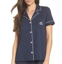 Lauren Ralph Lauren Womens Printed Pajama Top Only,1-Piece Size Medium, Blue Dot - £24.42 GBP