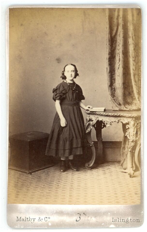 Primary image for Antique CDV Circa 1870s Maltby & Co.  Beautiful Young Girl London United Kingdom